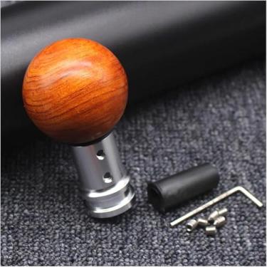 Imagem de Maçaneta De Mudança De Marcha De Madeira Universal Manual Redonda De Madeira Com 3 Adaptadores Substituição Da Cabeça Da Manopla De Nível De Mudança Para A Maioria Dos Veículo, A Sliver