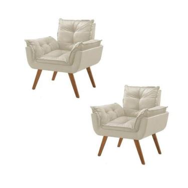 Imagem de Kit 2 Poltronas em Veludo Base Palito Quadrada Opalla Prime - House De