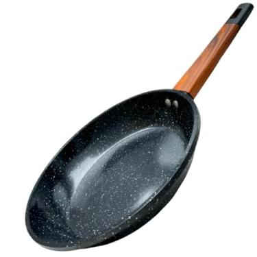 Imagem de Frigideira Ceramica Antiaderente Fogão Cooktop Indução Gás Elétrico Grande(Preta Granito)