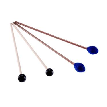 Imagem de TTETTZ Kit de 4 baquetas de marimba, baquetas de tambor, ferramentas com cabo de madeira para glockenspiel, vibrafone e xilofone para crianças