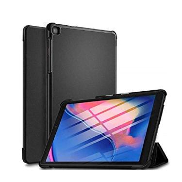Imagem de Capa Smart Case Compatível Samsung Galaxy Tab A 8.0" Com Slot Para Caneta P200 P205 2019-(Preto) Leve, PU de qualidade,Anti-impressões digitais,Resistente a arranhões