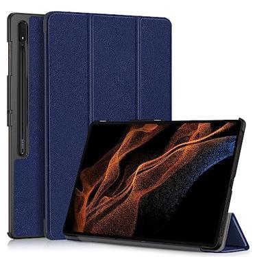 Imagem de Gylint Capa para Samsung Galaxy Tab S9 Ultra 2023/ S8 Ultra 2022, capa dobrável ultrafina de couro PU com suporte para Samsung Galaxy Tab S9 Ultra / S8 Ultra 14,6 polegadas