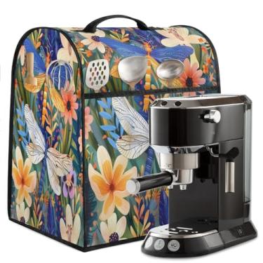 Imagem de Capas de batedeira Kitchen Aid para batedeira floral, libélula, liquidificador, capa contra poeira com 3 bolsos, capa de batedeira de suporte para pequenos eletrodomésticos, capa de poeira para