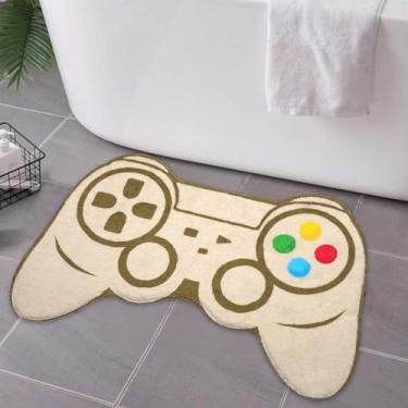 Imagem de Jizrecly Tapete de banho para jogos, tapetes de banho para jogadores, antiderrapante, absorvente para PlayStation, tapete de videogame para banheiro, banheira, crianças, banheiro