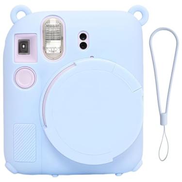 Imagem de SZHSYJY Capa protetora para câmera Instant Mini 12 compatível com Instax Mini 12, capa macia para câmera Mini 12, capa de borracha para câmera com capa de lente removível, inclui uma alça de pulso