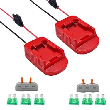Imagem de Tueddur Pacote Com 2 Adaptadores De Bateria Power Wheels Para Milwaukee M18 - 6 Peças Fusível 30 A, Terminais Fio E Conector 12 Awg Carros Elétricos Infantis, Robôs, Brinquedos Rc Luzes Led, Faça Vo