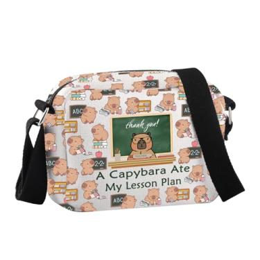 Imagem de JNIAP Capybara Teacher Gift Capybara Ate My Lesson Plan Bolsa tiracolo Capybara Lover Gift, Capybara Ate Hcb