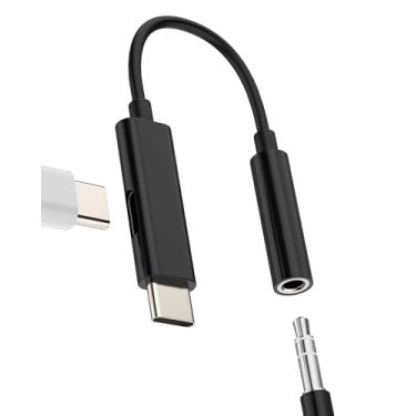 Imagem de Adaptador de fone de ouvido USB C para 3,5 mm (2 em 1) tipo C, dongle para Apple iPhone16 15 DAC Audio AUX Jack Splitter compatível com fone de ouvido Samsung, microfone para iPad, Android