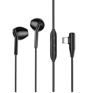 Imagem de wedoking Fones de ouvido para jogos com fio com microfone ENC, USB C 7.1 fone de ouvido intra-auricular para jogos de som surround para PS4/5, controle de volume de áudio de alta resolução compatível