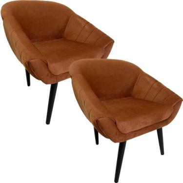 Imagem de Kit Duas Poltronas Giovana em Sued Premium - Sua Casa Decorações,  Ter