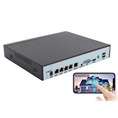 Imagem de Zopsc 4k 4 Canais Poe Network Video Recorder para Câmera de Segurança Em Casa, Suporta até 4pcs 4k 5mp 4mp 3mp 1080p Câmeras IP, Acesso Remoto, Alerta Inteligente, Backup USB (Plugue da UE)
