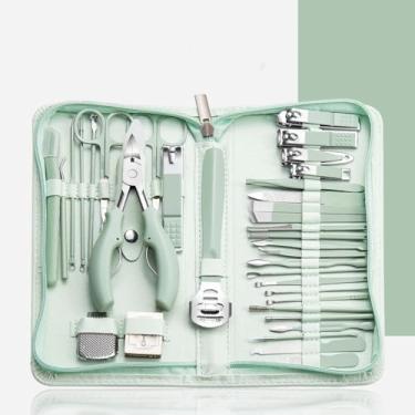 Imagem de Conjunto profissional de manicure - 7 a 22 peças - Kit de pedicure em aço inoxidável com alicate e cortador para paroníquia | Utensílios para cuidados com as unhas em casa e salão, 35 peças
