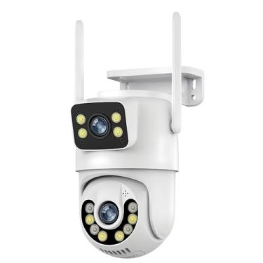 Imagem de Câmera de Segurança WIFI Externa PTZ 360º | 3MP×2 Dupla Quad HD + IP66 | Detecção Humana + Gravação H.265AI | Visão Noturna de Cor+ Áudio Bidirecional | Nuvem (1 Câmera)