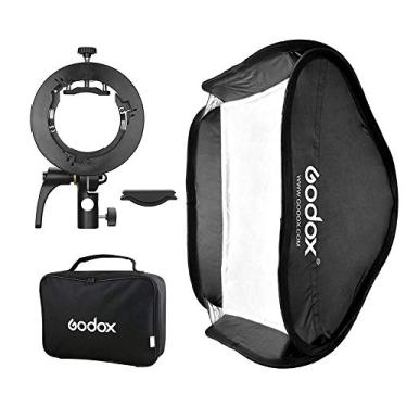 Imagem de Difusor de Softbox Dobrável Godox de 80 x 80 cm com Suporte para Godox S2 S-Type Suporte para Suporte Speedlite para Godox V1, AD200Pro, AD400Pro, TT350,V860II Series
