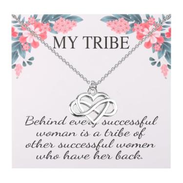 Imagem de TGBJE Colar My Tribe Best Friend Pingente de Amizade Joias Inspiradoras Tribo Presente de Dia dos Namorados, 46+5, Aço inoxidável, Sem Pedra Preciosa