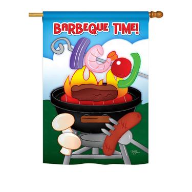 Imagem de Bandeira de sublimação para ambientes internos/externos Barbeque Time 71 cm x 101 cm 06053