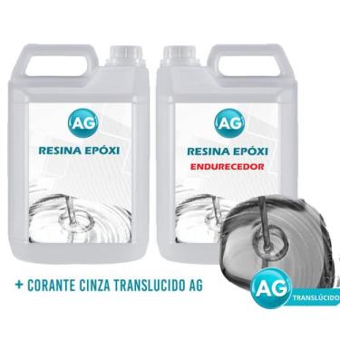 Imagem de Resinas Epóxi 1KG + Corante Cinza Translucido AG - Resinas ag