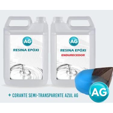 Imagem de Resinas Epóxi 1KG + Corante semi-transparente azul Ag - Resinas ag
