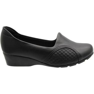 Imagem de Sapato Anabela Modare Ultra Conforto Texturizado Feminino, Preto, 37