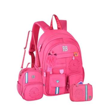 Imagem de Kit Mochila Costas Rebecca Bonbon Lancheira Estojo Box Teen, Rosa