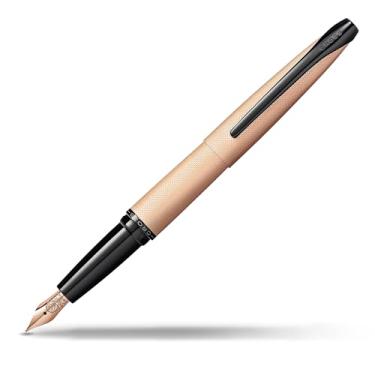 Imagem de Cross Caneta-tinteiro recarregável metálica escovada ATX, ponta fina, inclui caixa de presente premium - ouro rosa escovado