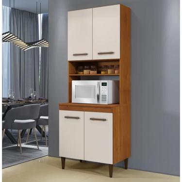 Imagem de Paneleiro Torre Quente Atenas 4 Portas Kaiki Móveis - Nature/Off