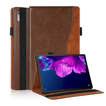 Imagem de TIPOYOROO Capa para Lenovo Tab P11 2ª Geração/Xiaoxin Pad Plus 2023 11,5 polegadas TB350FU/TB350XU Capa de couro PU premium com suporte dobrável para Lenovo Tab P11 2ª geração 11,5 polegadas - Marrom