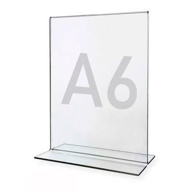 Imagem de Display Expositor T A6 10x15cm Acrílico Ps Cristal Balcão