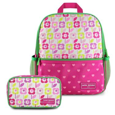 Imagem de Kit Mochila E Estojo Sapeca - Jacki Design Flor Pink