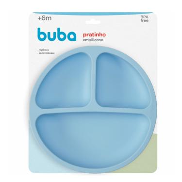 Imagem de Pratinho em Silicone Buba Com Ventosas Azul 1 Unidade