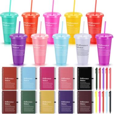 Imagem de Marspark 10 conjuntos de presentes para mulheres e homens, presentes de agradecimento de funcionários em massa inspiradores copo de agradecimento motivacional espiral cadernos com caneta para