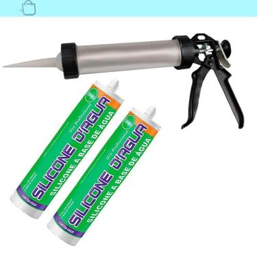 Imagem de 2 Silicone Preto 450G Selante Acrílico Base Dágua Aplicadora