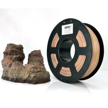 Imagem de Stronghero3D Filamento PLA para impressora 3D PLA de 1,75 mm, filamento de duas cores extrudado Core Shell, filamento fosco amarelo marrom vermelho preto, peso líquido 1 kg/2,2 lb para Ender3 P1S P1P