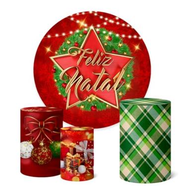 Imagem de Trio Capas Cilindro + Painel Sublimado 1,50m Natal (K1NAT071)