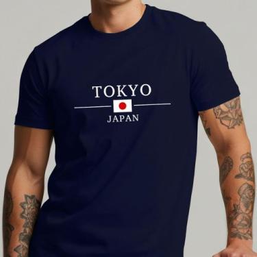 Imagem de Camiseta Masculina Tokyo Japão Estilo Streetwear Estampa Pais Casual -