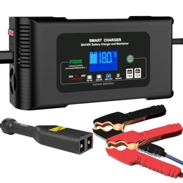 Imagem de Carregador de bateria de carrinho de golfe 36 V 18 A e 48 V 13 A, carregador de carrinho de golfe de 36 volts, para texto EZGO TXT com Powerwise, lítio, LiFePO4, chumbo-ácido AGM/gel/SLA. Carregadores