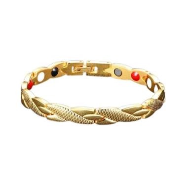 Imagem de Pulseira Fir Twist Dourado Bracelete Equilíbrio Magnética