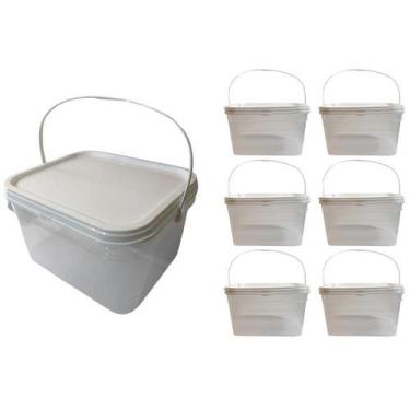 Imagem de Balde Para Alimentos Veganos 2.4L Transparente-Kit 6 Pçs - Nastripack