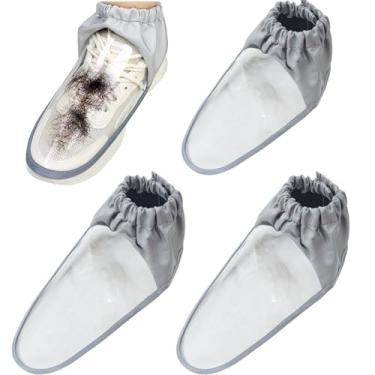 Imagem de EHERDM 2 pares de capas de sapatos de barbeiro de PVC transparente, protetores de tintura de cabelo, touca reutilizável para barbearia, salão, protetor de cabeleireiro para cabeleireiro, colorista