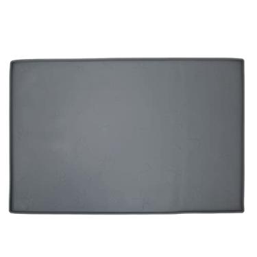 Imagem de Pet Feeding Mat Silicone Antiderrapante Lavadora de Louça Lavável Safe Large Dog Placemat para Água Food Bowl Evitar Derramamento Durable Flexível Fácil de armazenar para cães e (Cinza)