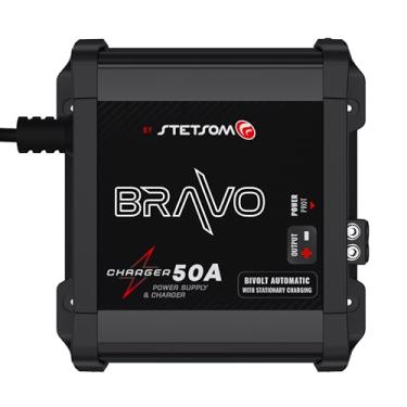 Imagem de Stetsom Carregador de bateria de carro BRAVO CHARGER 50A, bateria estacionária de 15,4 V, fonte máxima de corrente de 50 amperes, carregador inteligente, fonte de alimentação de áudio para carro