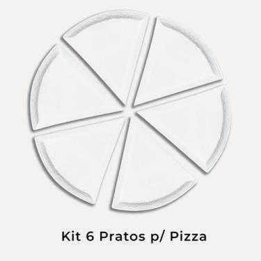 Imagem de Jogo 6 Pratos De Pizza Cerâmica  Pode Assar Direto no Forno - Porto Se