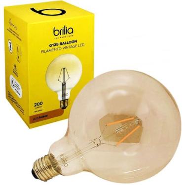 Imagem de Lâmpada Filamento Led Globo G125 Vintage 2,5W E27 - BRILIA, Bivolt