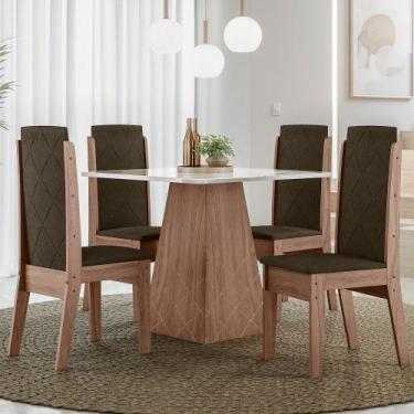 Imagem de Conjunto sala de jantar luanda 0,90 com 4 cadeiras amend 69b - MÓVEISM