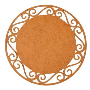 Imagem de Sousplat em MDF Cru Arabesco 35cm - MDF 3mm - Kit C/ 12 Unid. - LENOBR