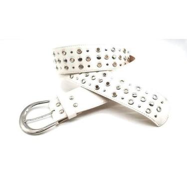 Imagem de Cinto feminino rebite vazado punk rock LU003 - Barão do Couro, Pérola,