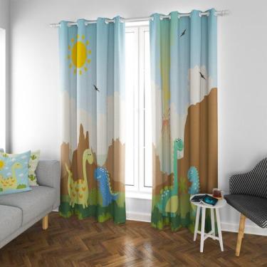 Imagem de Cortina Infantil Dinossauro Baby para Quarto 2,80m x 2,15m - Quartinho
