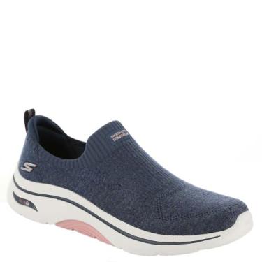 Imagem de Skechers Tênis feminino Go Walk Arch Fit 2.0 Eliza, Azul-marinho/rosa, 37 BR