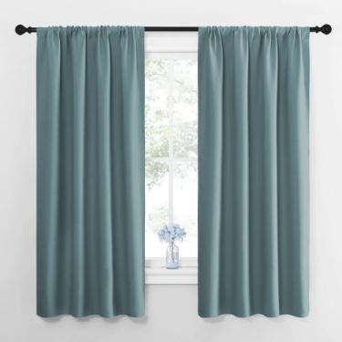 Imagem de Cortinas Blackout NICETOWN Azul acinzentado w42cm x L63cm (2 painéis)