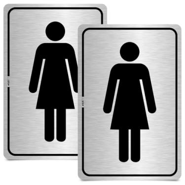 Imagem de Placa de Identificação Banheiro Feminino Sanitário Mulher